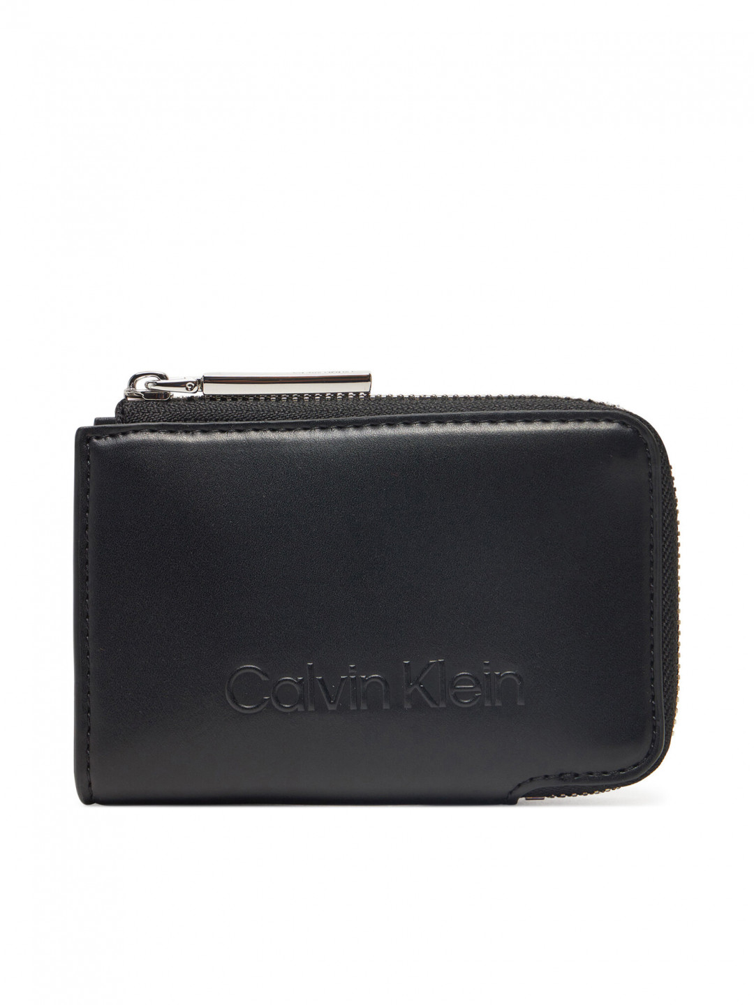 Calvin Klein Dámská peněženka Embossed Logo Zip Cardholder K60K613157 Černá